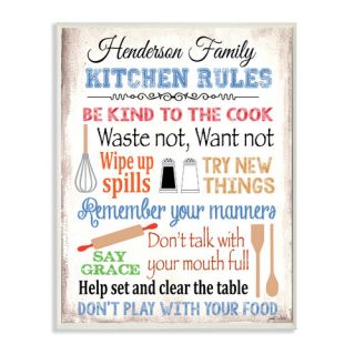 Stupell Industries Personalized Kitchen Rules with Kitchen Tools