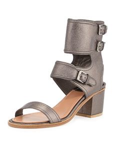 Laurence Dacade Metallic Ankle Cuff Sandal, Silver