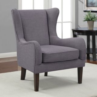 Curved Wing Upholstered Chair Grey   Shopping   Great Deals
