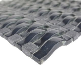 Wave 0.63 x 2.5 Glass Mosaic Tile in Crepusculo