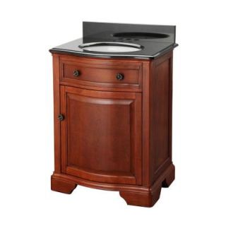 Home Decorators Collection Manchester 25 in. Vanity in Mahogany with Granite Vanity Top in Black MNGVT2418