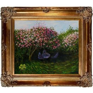 20 in. x 24 in. Resting Under the Lilacs Hand Painted Vintage Artwork MON2032 FR 801G20X24