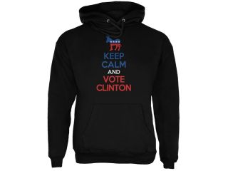 Election 2016 Keep Calm and Vote Clinton Black Adult Hoodie