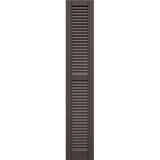 Winworks Wood Composite 12 in. x 68 in. Louvered Shutters Pair #641 Walnut 41268641