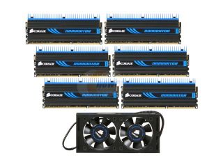 CORSAIR DOMINATOR 24GB (6 x 4GB) 240 Pin DDR3 SDRAM DDR3 1600 (PC3 12800) Desktop Memory with DHX Pro Connector and Airflow II Fan Model CMP24GX3M6A1600C9