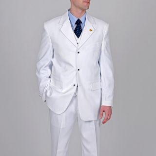 Stacy Adams Mens White 3 piece Suit   Shopping   Big