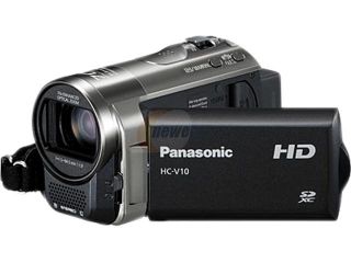 Open Box: Panasonic HC V10K Black 1/5.8" High Sensitivity MOS Sensor 2.7" Wide LCD monitor (230,400 dots) LCD 63X Optical Zoom HD Camcorder