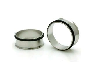 1" Gauge (25mm) Stainless Steel Tunnel With Rubber Stopper Ear Expander Plugs