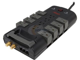 Rosewill RHSP 13006 Premium 4320 Joules Rotating outlet Power Surge Protector with RJ11 and Coax Protection (Black)
