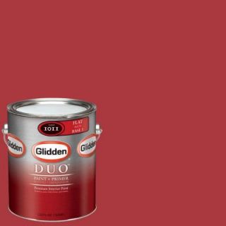 Glidden DUO 1 gal. #GLR05 Candy Apple Flat Interior Paint with Primer GLR05 01F