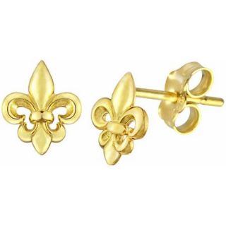 10kt Gold Fleur de Lis Stud Earrings