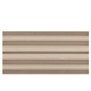 Daltile Identity Cream/Brown Fabric 12 in. x 24 in. Porcelain Decorative Accent Floor and Wall Tile DISCONTINUED MY511224DECO1P
