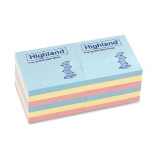 Post it® Pop Up Memo Pad, 3 x 3, Assorted Pastel, 100 Sheets