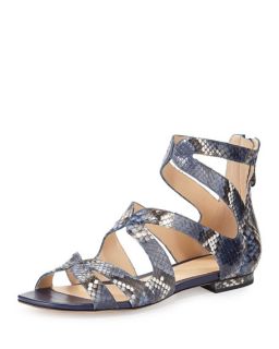 Alexandre Birman Felicie Python Caged Sandal, Iris