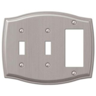 Sonoma 2 Toggle 1 Decora Wall Plate   Brushed Nickel 159TTRBN