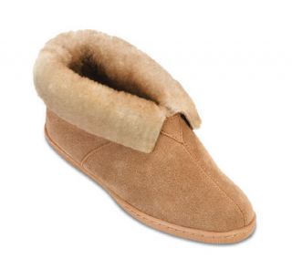 Minnetonka Mens Sheepskin Roll Down Ankle Boots   A146822 —