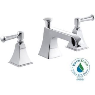 KOHLER Memoirs 8 in. Widespread 2 Handle Low Arc Water Saving Bathroom Faucet in Polished Chrome with Stately Design K 454 4S CP