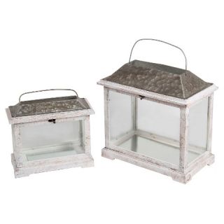 Privilege Washed 2 Piece Lanterns   White Washed