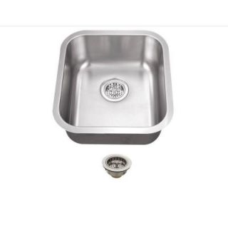 Schon All in One Undermount Stainless Steel 16 1/5 in. 0 Hole Single Bowl Kitchen Sink SCSBMB18