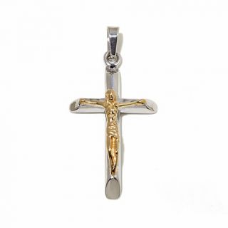 Michael Anthony Jewelry® 2 Tone Stainless Steel Crucifix Pendant   7735272