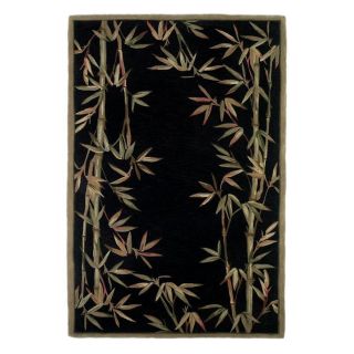 KAS Rugs Floral Trends Rectangular Black Floral Tufted Wool Area Rug (Common: 9 ft x 12 ft; Actual: 8.5 ft x 11.5 ft)