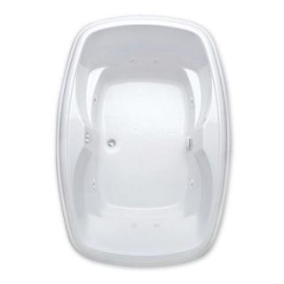 Aquatic Azra I 5 ft. Center Drain Acrylic Whirlpool Bath Tub with Heater in White 826541946757