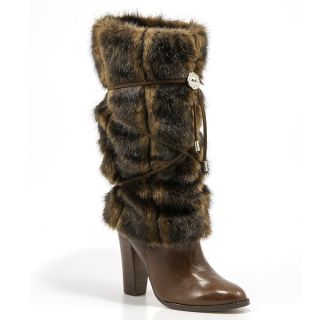 Hugrz Striped Mink style Boot Wraps with Chocolate Lacing