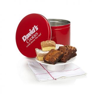 David's Cookies 16 piece Brownies and Crumb Cakes in Red Tin   10068524
