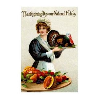 Thanksgiving Day Our National Holiday Print (Canvas 12x18)