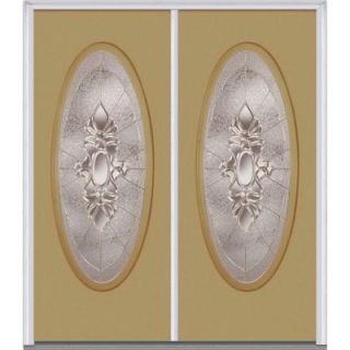 Milliken Millwork 72 in. x 80 in. Heirloom Master Decorative Glass Full Oval Lite Painted Builder's Choice Steel Double Prehung Front Door Z017591L