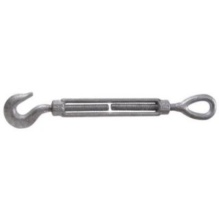 The Hillman Group 1/2 13 x 25 1/8 in. Hook and Eye Turnbuckle in Forged Steel with Hot Dipped Galvanized (1 Pack) 321902.0