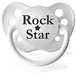 Personalized Pacifiers White Rock Star Pacifier  