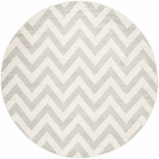 Safavieh Amherst Grey and Beige Round Indoor and Outdoor Machine Made Area Rug (Common: 7 x 7; Actual: 84 in W x 84 in L x 0.5 ft Dia)