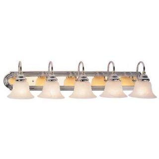 Filament Design Providence 5 Light Chrome and Polished Brass Incandescent Bath Vanity Light CLI MEN038165