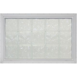 Pittsburgh Corning LightWise Decora White Vinyl New Construction Glass Block Window (Rough Opening: 17.625 in x 9.8125 in; Actual: 16.375 in x 8.8125 in)
