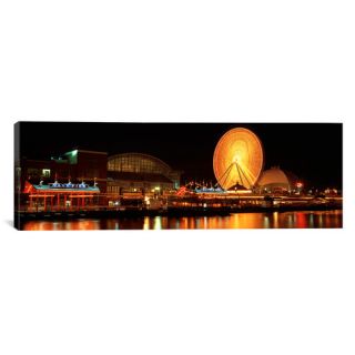 Panoramic Night Navy Pier Chicago Illinois Photographic Print on