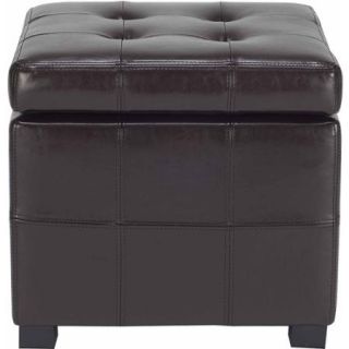 Safavieh Maiden Birchwood Bicast Leather Upholstered Square Tufted Ottoman, Multiple Colors