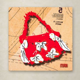 Bow Purse White on Red by Roderick Stevens Painting Print on Wrapped