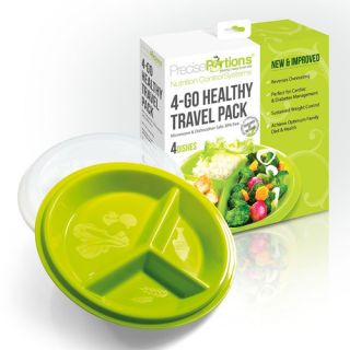 PrecisePortions Go Healthy Travel Plate with Snap Tight Lid