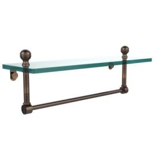Allied Brass Mambo 16 in. W Glass Vanity Shelf with Integrated Towel Bar in Venetian Bronze MA 1/16TB VB