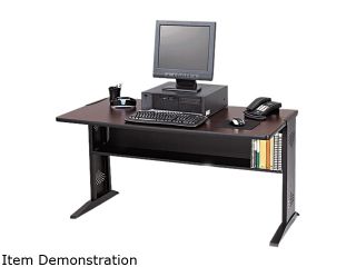 Computer Desk W/ Reversible Top, 48w x 28d x 30h, Mahogany/Medium Oak/Black
