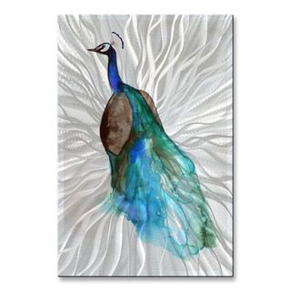 Christine Lindstrom Peacock Metal Wall Sculpture
