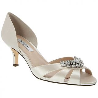 Nina "Cylinda" Satin Jeweled Pump   7924665