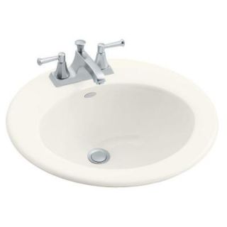 KOHLER Radiant Drop In Cast Iron Bathroom Sink in Biscuit with Overflow Drain K 2917 1 96
