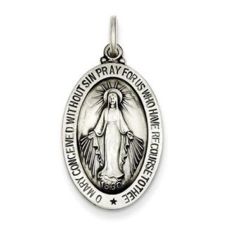 Sterling Silver Antiqued Miraculous Medal.