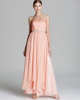 Decode 1.8 Gown   Strapless Ruched with Beaded Waist
