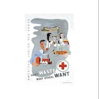 Don'T Waste What Others Want: American Junior Red Cross Print (Canvas Giclee 12x18)