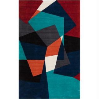 8' x 11' Formamenta Midnight Blue and Copper Orange Hand Tufted Area Throw Rug