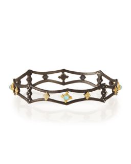 Armenta Old World Midnight Pointed Bangle with Blue Turquoise