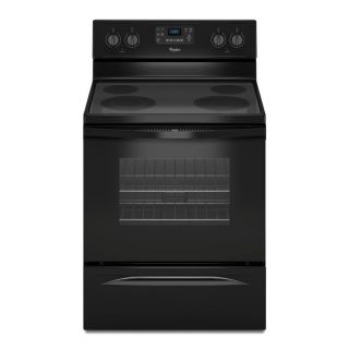 Whirlpool Smooth Surface Freestanding 4 Element 5.3 cu ft Self Cleaning Electric Range (Black) (Common: 30 in; Actual: 29.875 in)